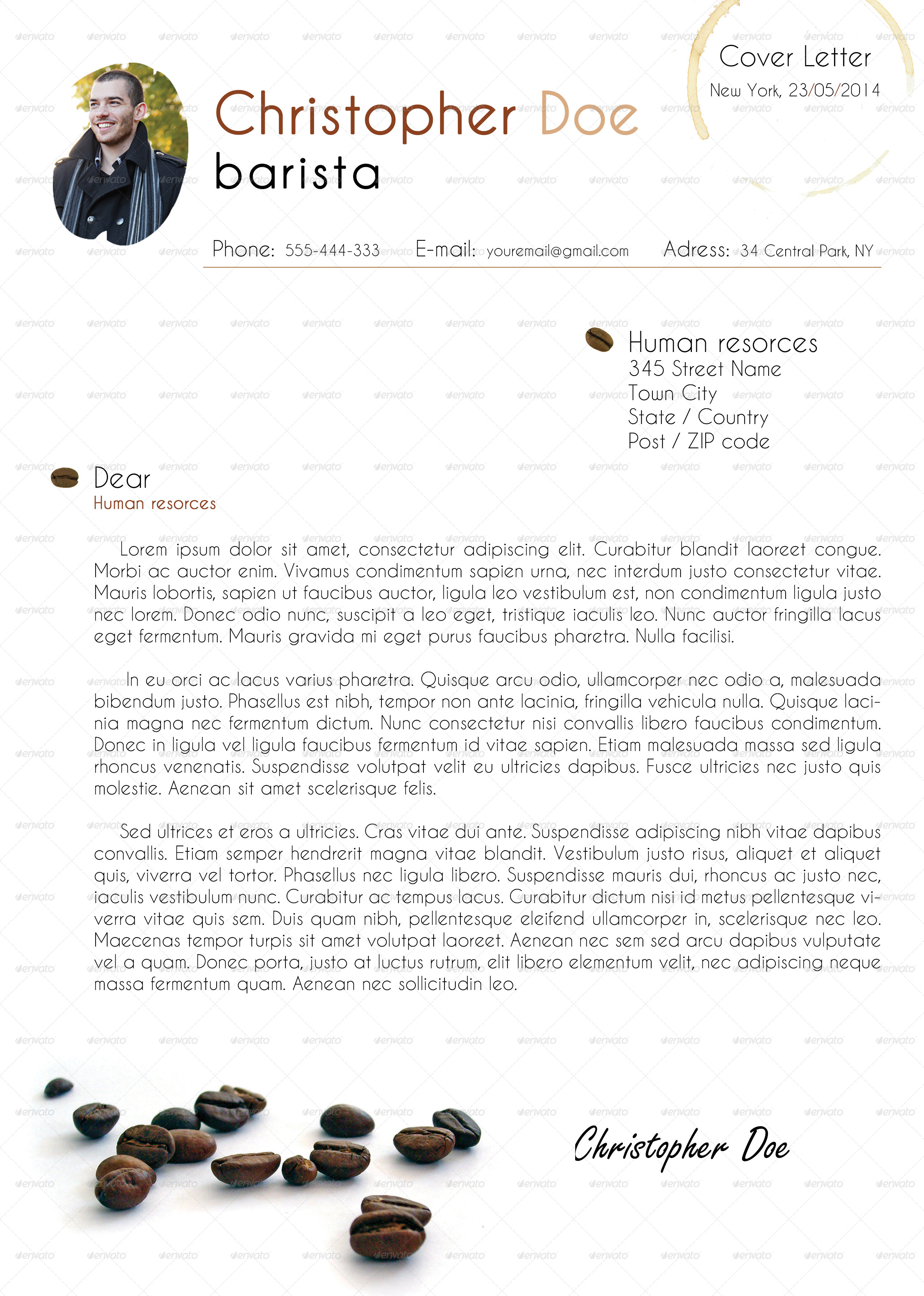 Coffee Shop Cover Letter and Sample T…